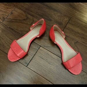 Tory Burch Red Textured Sandals